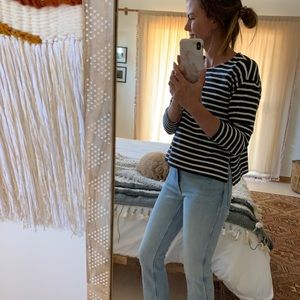 Everlane black and white stripe 3/4 length…